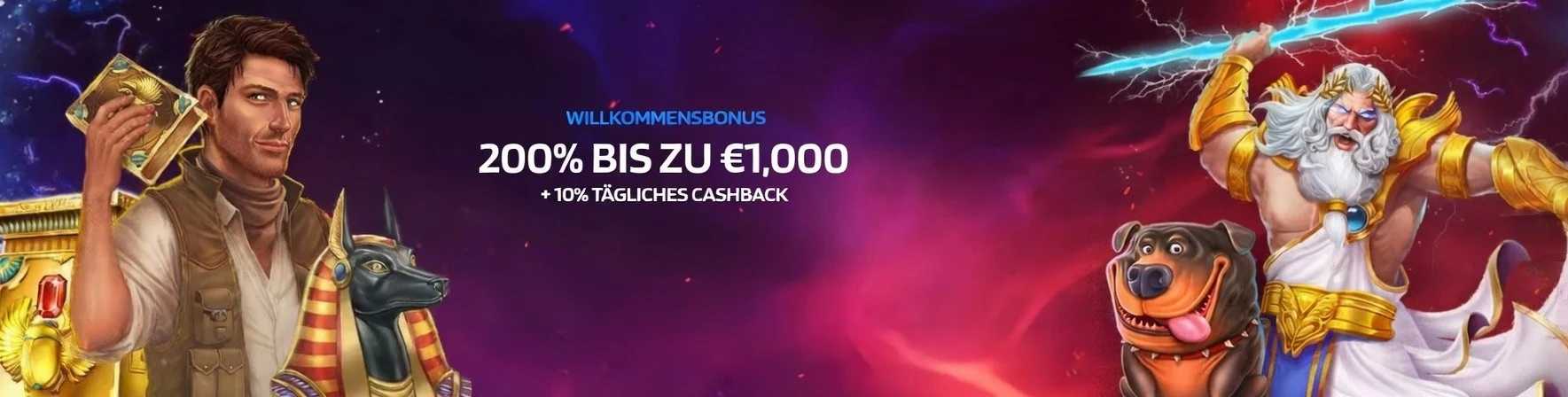 Desktop-Banner von JaaBet Casino mit Hauptpromotion