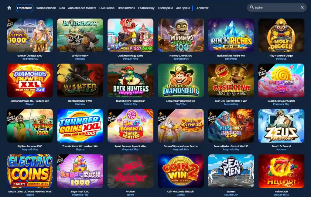 Empfohlene Slotspiele im JaaBet Casino mit Top Titeln